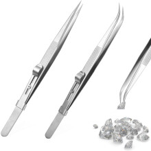 Piercing Ball Grabber Werkzeug Set, 2pcs Precision Edelstahl Schmuck Verriegelung Tweezers, Diamant Tweezers für Schmucker, ideal für winz