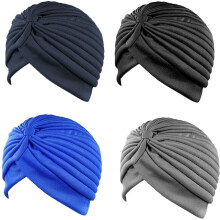 JCUQGDOO Frauen Schlaf Turban Kopfbekleding, 4pcs zachte voorgebonden Twisted Flecht Haar Wrap Hut Set, Beanie Cap für Frau Mehrkleurige