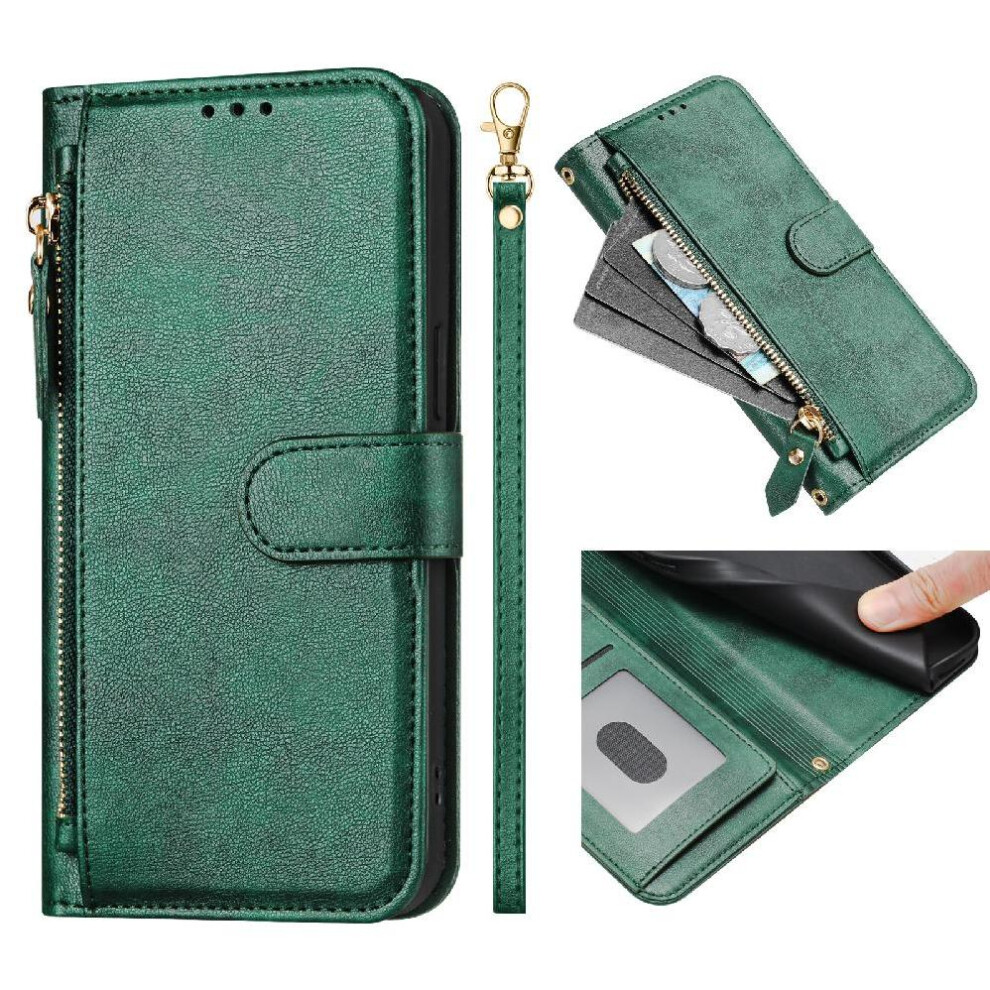 (Green) Flip Case For Samsung Galaxy S20 Fe 4G/5G Pu Leather Magnetic Zipper Card Holder Green 764563653188