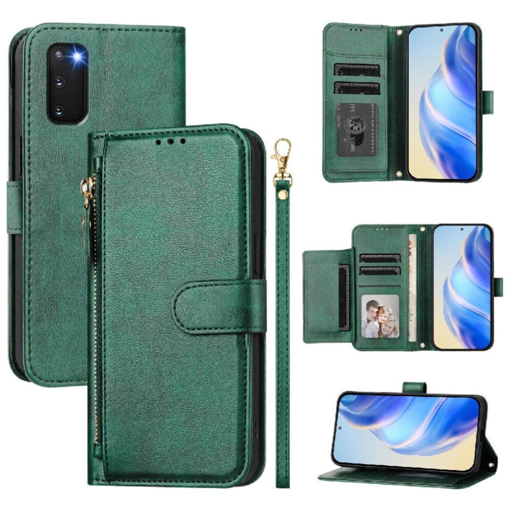 (Green) Flip Case For Samsung Galaxy S20 Pu Leather Magnetic Zipper Card Holder Green 764563653249