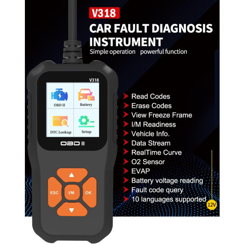 V318 OBD2 Σύστημα Διάγνωσης Βλαβών Αυτοκινήτου, Σάρωση Κώδικα Ανίχνευσης Κινητ 2