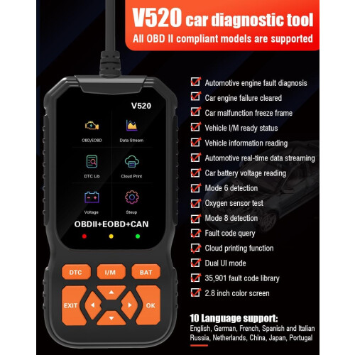 Εργαλείο διάγνωσης αυτοκινήτου V520 OBD2 - Αφαίρεση κωδικού βλάβης αυτοκινήτου 2