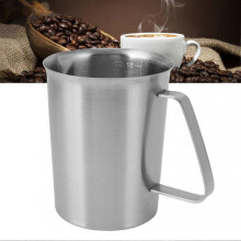 304 Stainless Steel Milk Frothing Jug Coffee Milk Frothing Pitcher Milk Frother Cup with Handle 500ML