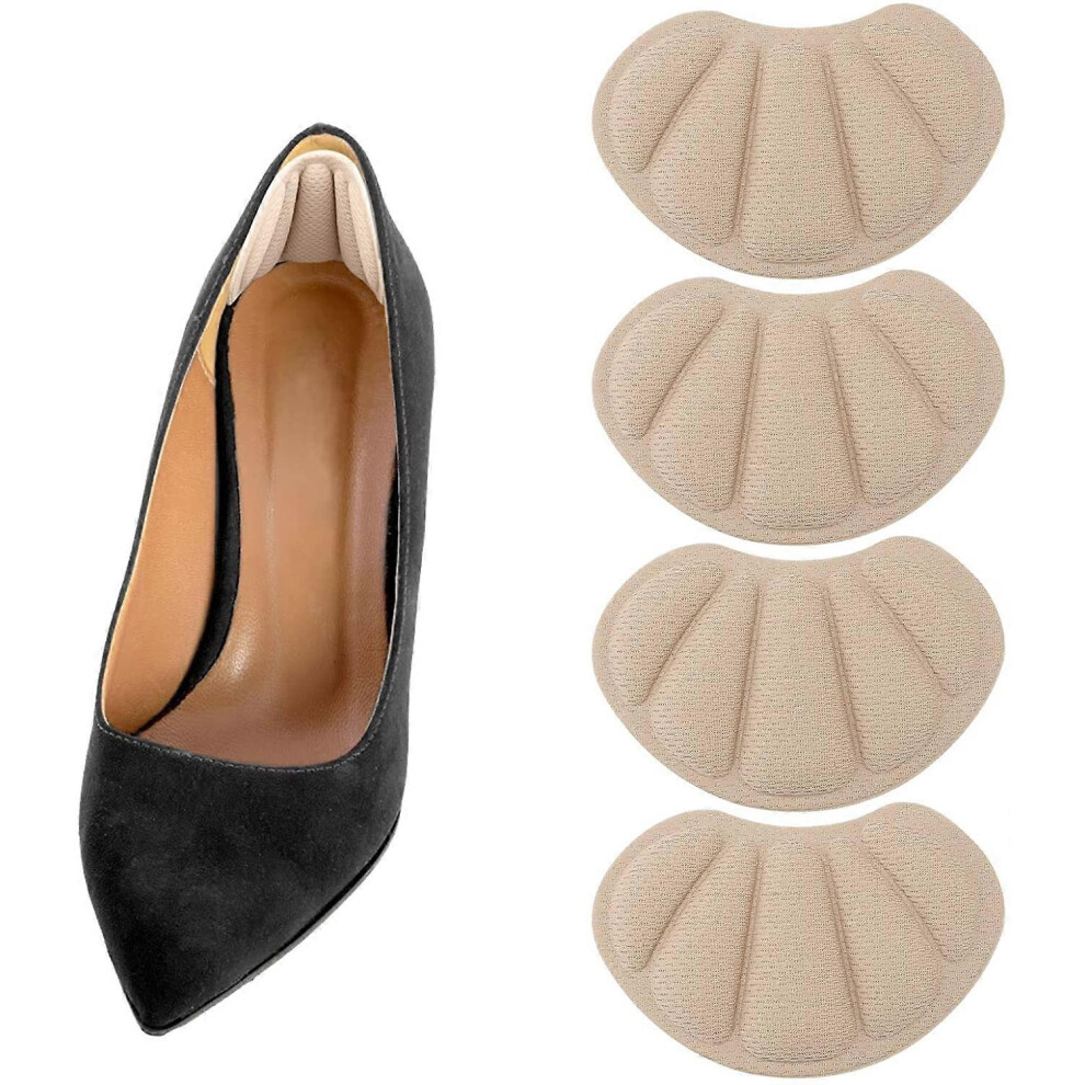 (As show, One size) 2 Pairs Heel Pads Shoe Heel Protection, Heel Insert Pads, Self Adhesive Lining Shoe Insoles for Preventing Chafing Blisters (Beige