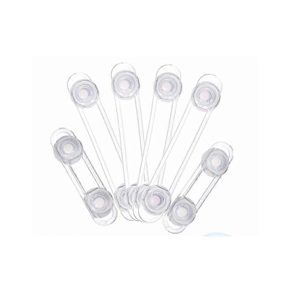 (As show, One size) 6 Pieces Safety Baby Locks Safety Lock for Drawer Cupboards Door Cabinets Fridge Transparent Plastic Safety Latches