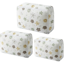 (As show, One size) 3 PCS Transparent Garment Bag, Quilt Bag, Odorless, Waterproof, Breathable, Foldable, Wardrobe Organization (Flower)