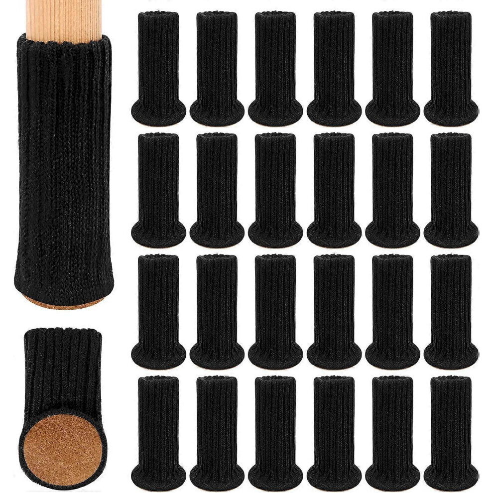 (As Show, One Size) 24 Pieces Of Knit Chair Leg Socks For Chair Leg Pads, Furniture Feet Protector, Easily Move And Reduce Noise, 8.9*3.3 Cm In Diamet 4704245216511