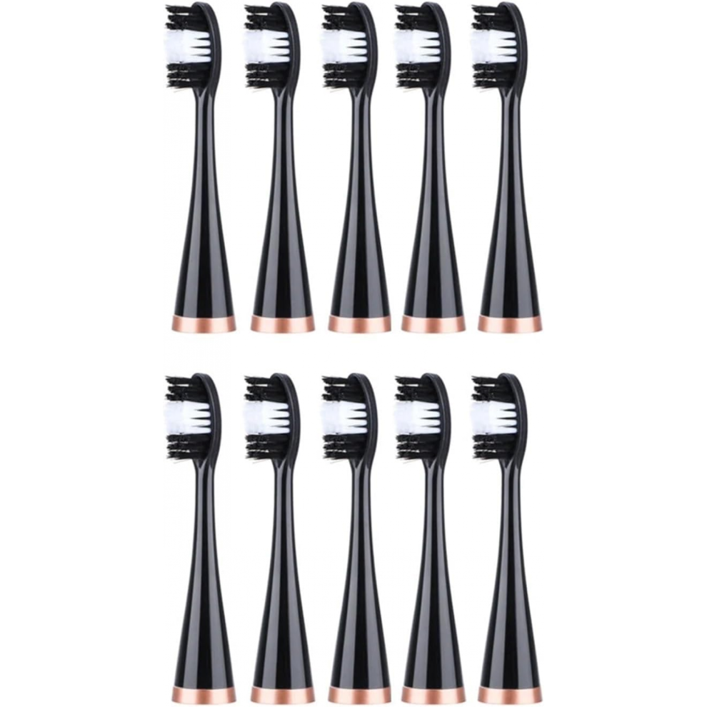 Black 10Pcs Electric Toothbrush Heads Replacement Brush Heads Compatible With Electric Toothbrush Whitening Teeth Brush,