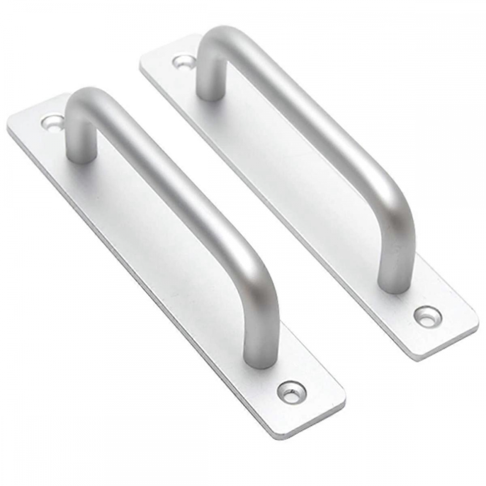 2Pcs Silver Door Handle Aluminum Alloy Sliding Barn Door Handle Compatible With Gate Cabinet Cupboard Barn Shed Door Handles 9192440974384