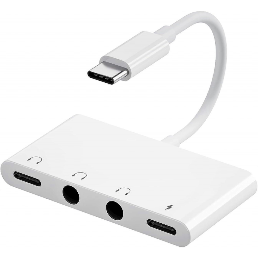Usb C To 3.5Mm Headphone Audio Splitter, With 60W Fast Charging, Type C To Dual Headphone Adapter Splitter 9192440976661