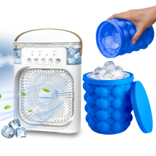Sada ventilátorov 2 v 1 pre chladiacu klimatizáciu, prenosná klimatizácia, delený maximálny chladiaci ventilátor