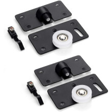 (As show, One size) 2 Pairs Sliding Door Roller Closet Sliding Pulley Door for Wardrobe Sliding Door