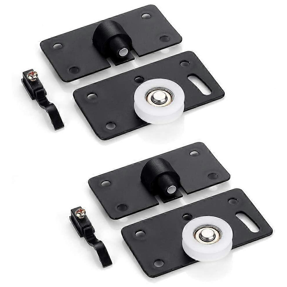 (As Show, One Size) 2 Pairs Sliding Door Roller Closet Sliding Pulley Door For Wardrobe Sliding Door 4704245204983
