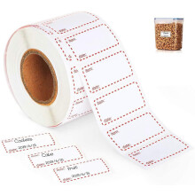 (As show, One size) 1000 Freezer Labels Roll,50 x 25mm Self Adhesive Food Storage Freezer Sticker,Removable Food Stickers Labels for Home or Restaurant
