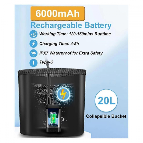 Wiederaufladbare tragbare Campingdusche, 6000 mAh Akku 1