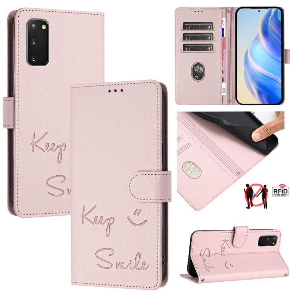 (Pink) Case For Samsung Galaxy S20 Fe 4G/5G Flip Cover Pu Leather Card Holder Wallet Rfid Blocking Pink 764563655274