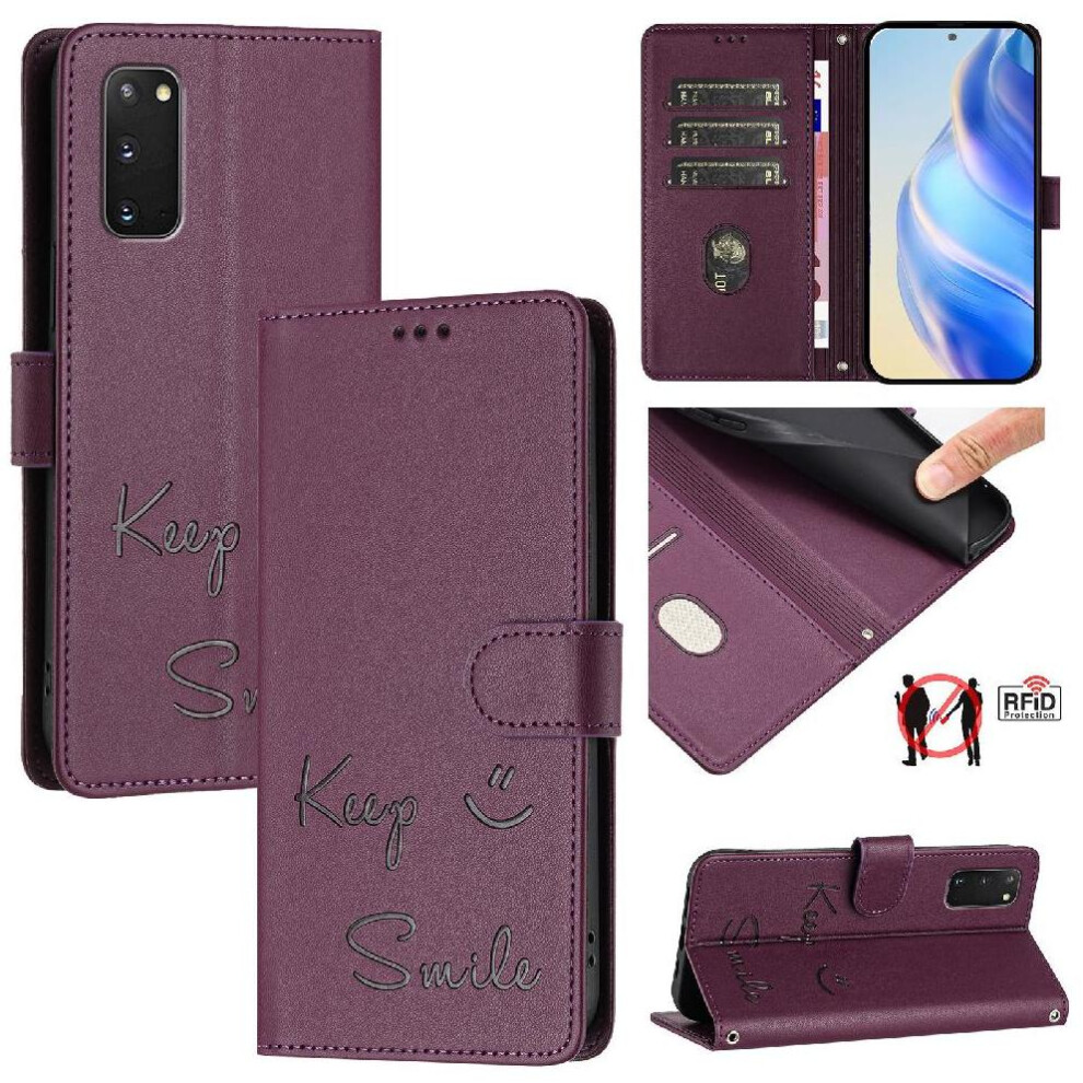 (Purple) Case For Samsung Galaxy S20 Fe 4G/5G Flip Cover Pu Leather Card Holder Wallet Rfid Blocking Purple 764563655311