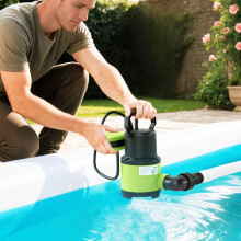 Outsunny 400W Submersible Water Pump with Float Switch - 9000 L/H, 5 m Lift, 7 m Depth, 15 mm Debris, 10 m Cord (84H-418V70GN)