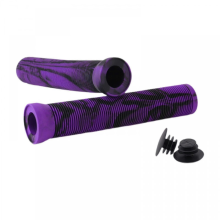 Lot de 2 poignées de guidon de vélo en caoutchouc souple, compatibles avec les VTT et les BMX, couleur : noir et violet