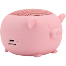 Minialtavoz inalámbrico Bluetooth 5.0 Lovely Pig con micrófono integrado, ideal para viajes y salidas (rosa)