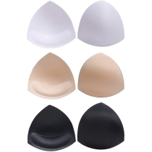 Almohadillas para sujetador, almohadillas para bikini, insertos para sujetador, almohadillas push-up, 3 colores, forma triangular, negro