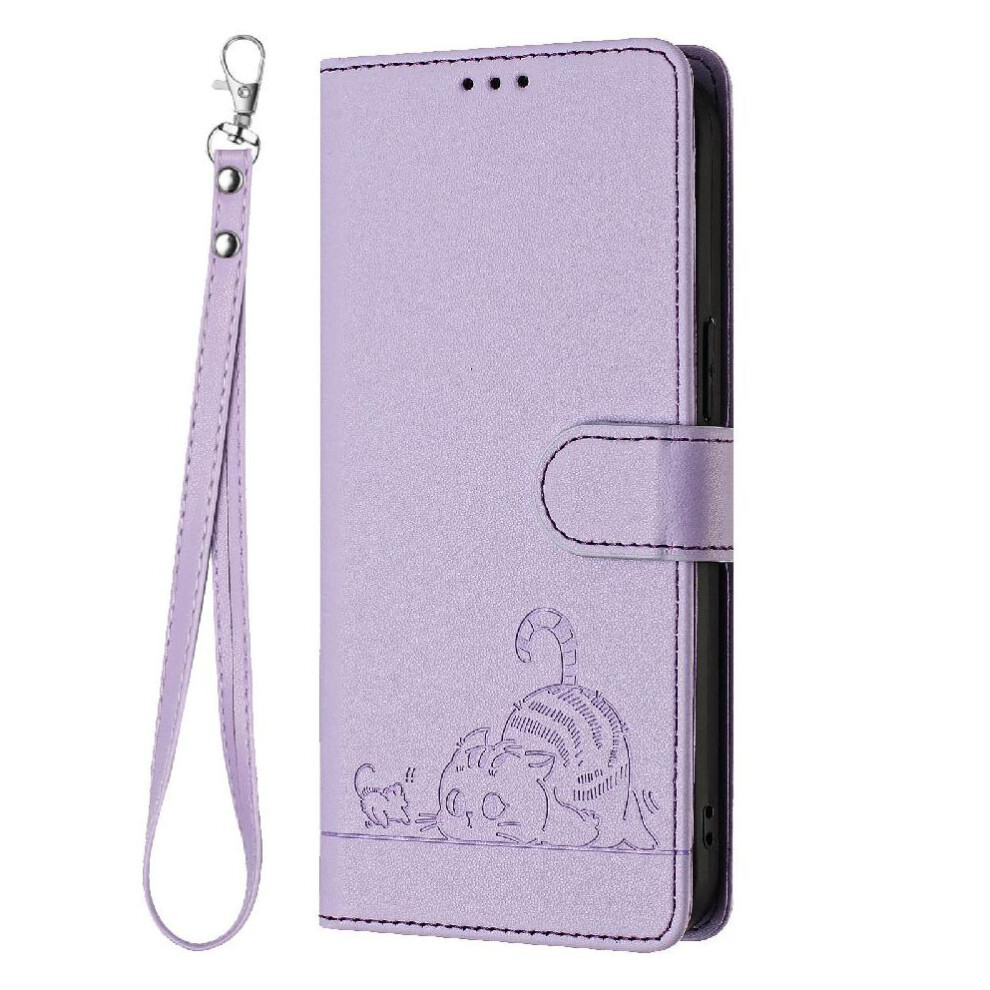 (Purple) Case For Samsung Galaxy S22 Ultra Cat Rfid Wallet Flip Cover Card Slot Holder Kickstand Purple 764563656639