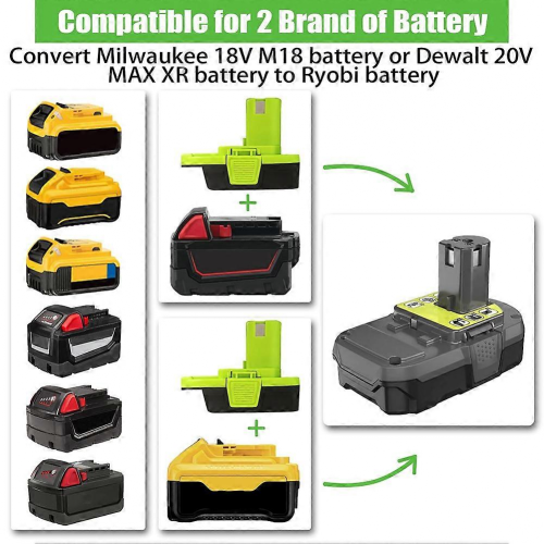 Μετατροπέας Μπαταρίας DM18RL Συμβατός με Dewalt 20V Συμβατός με Milwaukee 18V M18 Μπαταρία Λιθίο 2