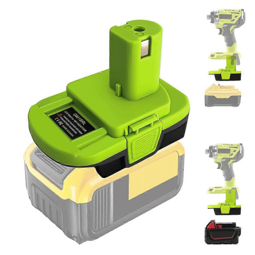 Μετατροπέας Μπαταρίας DM18RL Συμβατός με Dewalt 20V Συμβατός με Milwaukee 18V M18 Μπαταρία Λιθίο 1