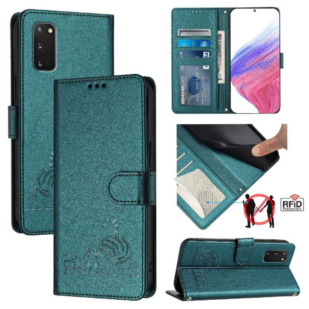 (Bottle ) Case For Samsung Galaxy S20 Fe 5G/4G Card Slot Holder Kickstand Cat Rfid Wallet Flip Cover Green 764563657186