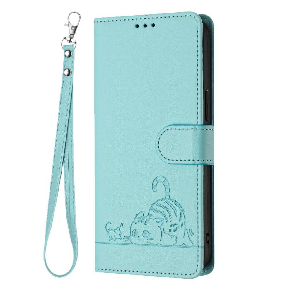(Green) Case For Samsung Galaxy A52s 5G Card Slot Holder Kickstand Cat Rfid Wallet Flip Cover Green 764563657612