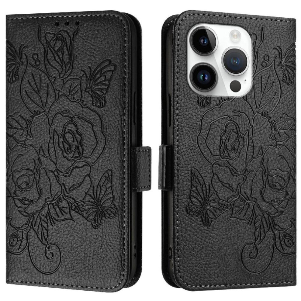(Black) Case For Iphone 16 Pro Max With Credit Card Slot Magnetic Wallet Pu Leather Black 764563658121