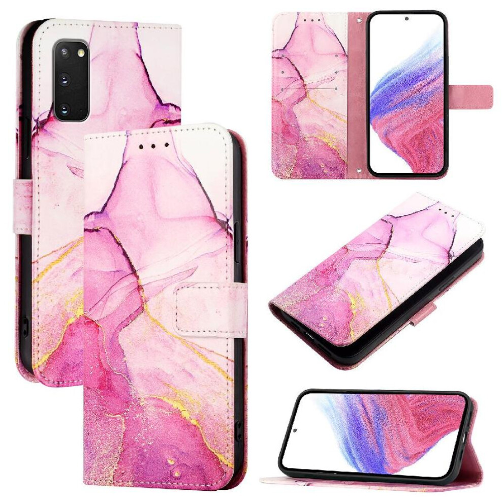 (Rose ) Case For Samsung Galaxy S20 Marble Pattern Pu Leather Wallet Kickstand Red 764563659227
