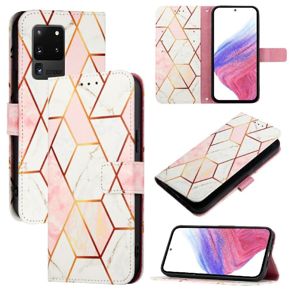 (Rose ) Case For Samsung Galaxy S20 Ultra Kickstand Pu Leather Wallet Marble Pattern Gold 764563659319