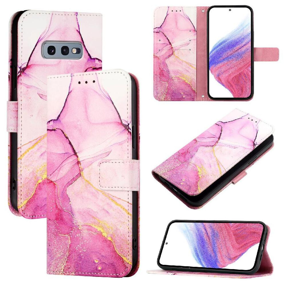 (Rose ) Case For Samsung Galaxy S10e Pu Leather Wallet Marble Pattern Kickstand Red 764563659401