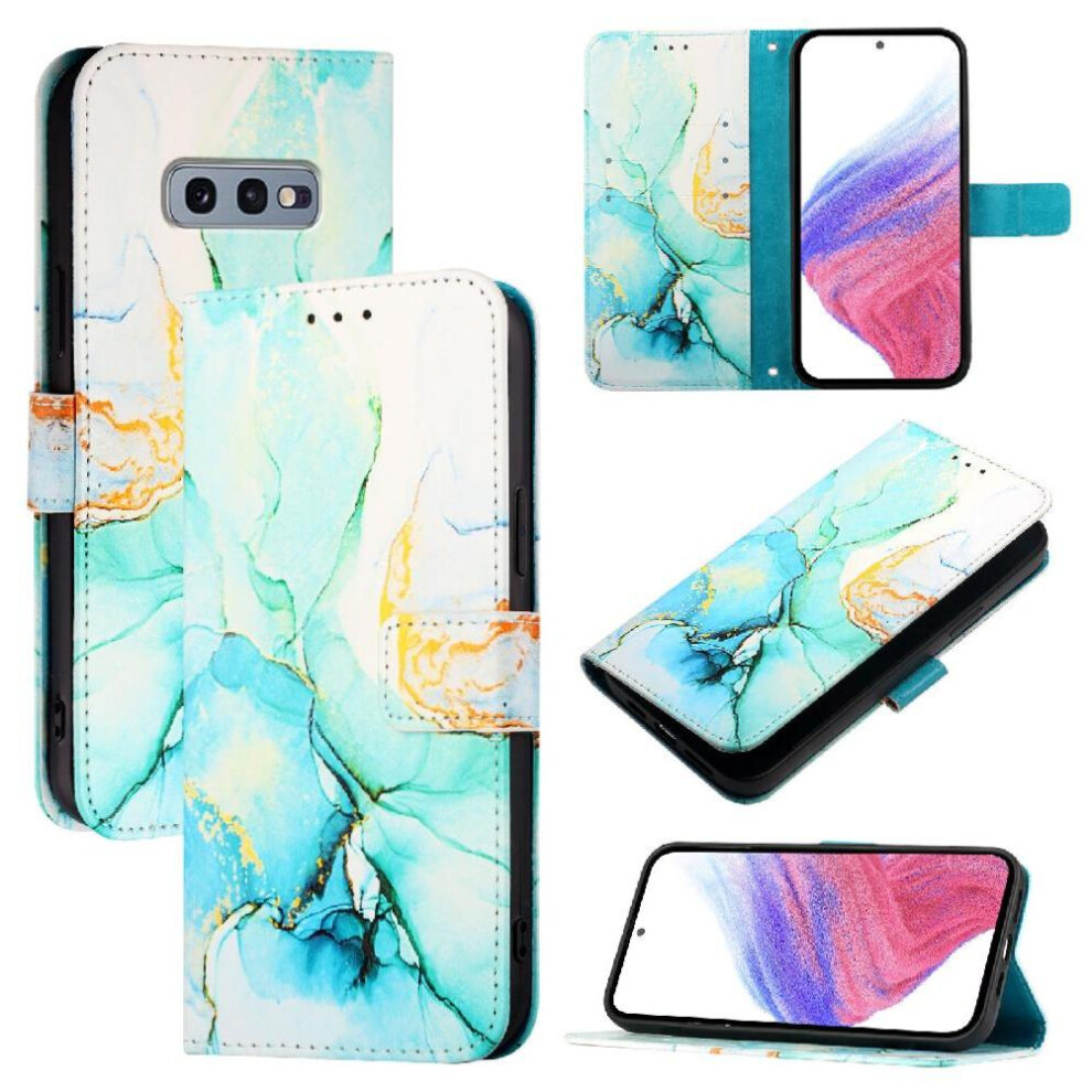 (Green) Case For Samsung Galaxy S10e Pu Leather Wallet Marble Pattern Kickstand Green 764563659456