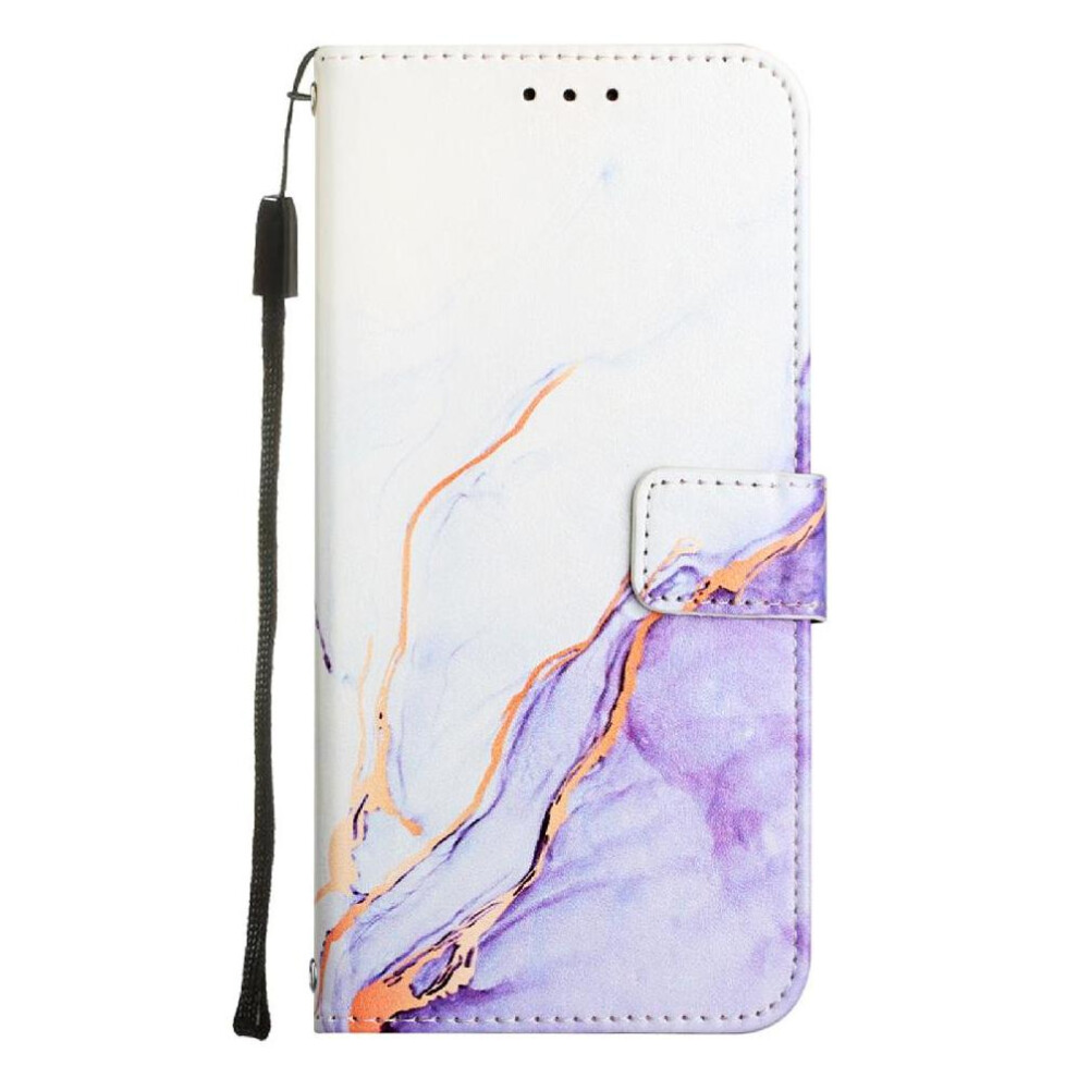 (Purple) Case For Samsung Galaxy S10 Plus Kickstand Marble Pattern Pu Leather Wallet Purple 764563659500