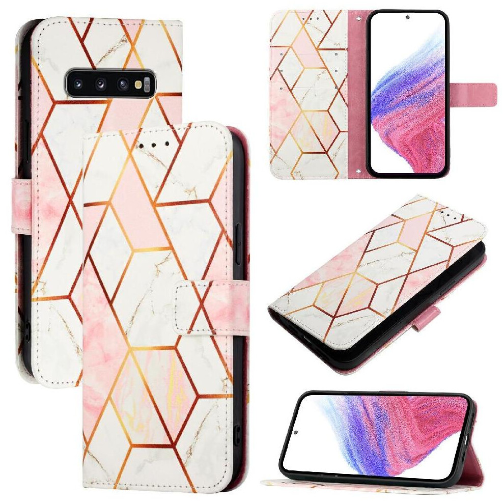 (Rose ) Case For Samsung Galaxy S10 Marble Pattern Wallet Pu Leather Kickstand Gold 764563659555