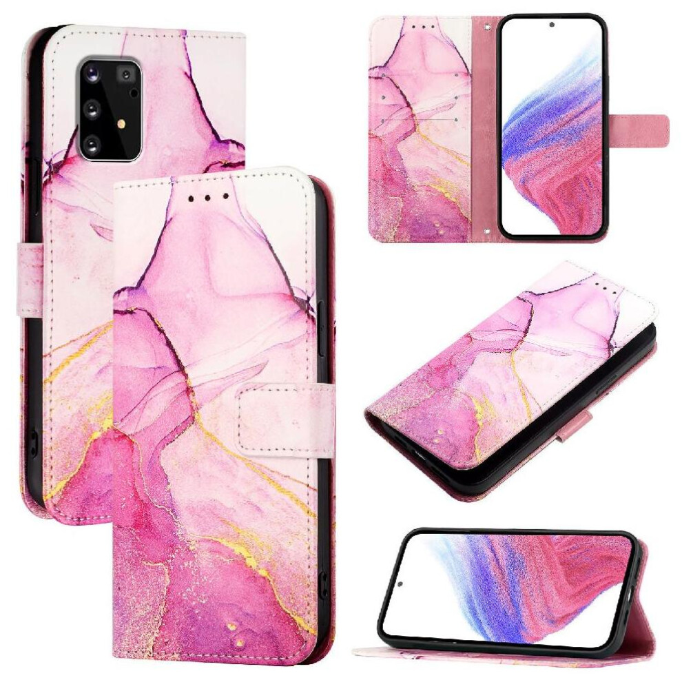 (Rose ) Case For Samsung Galaxy S10 Lite Pu Leather Marble Pattern Wallet Kickstand Red 764563659586