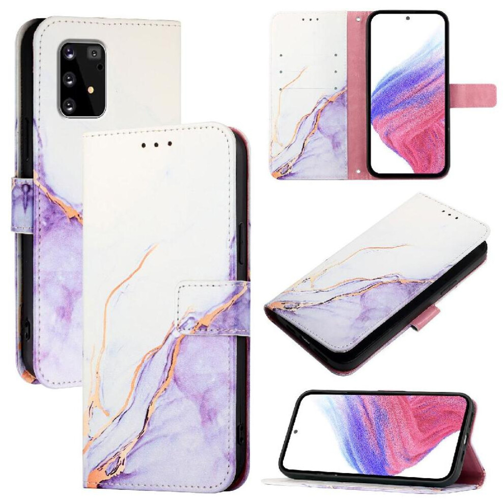 (Purple) Case For Samsung Galaxy S10 Lite Pu Leather Marble Pattern Wallet Kickstand Purple 764563659623