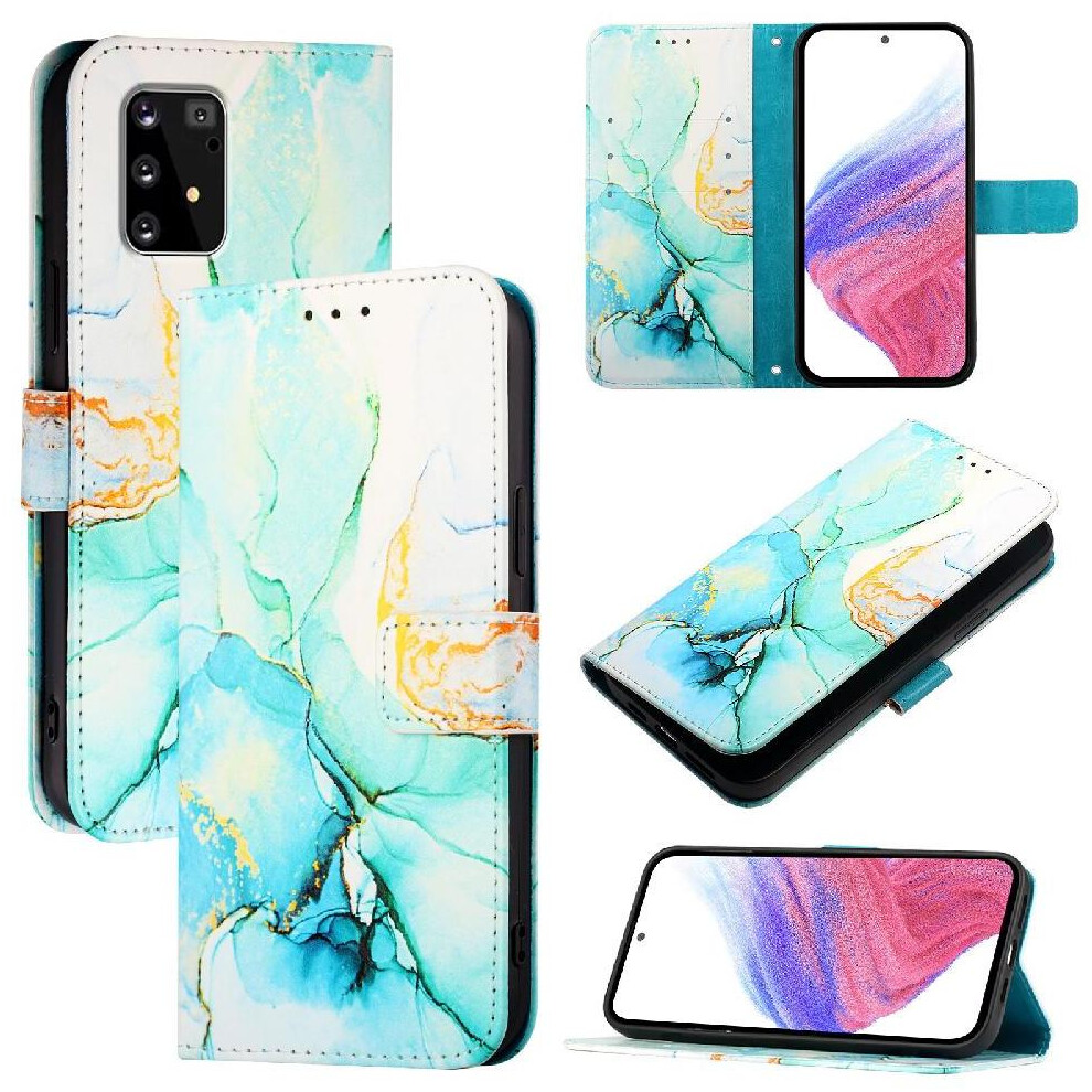 (Green) Case For Samsung Galaxy S10 Lite Pu Leather Marble Pattern Wallet Kickstand Green 764563659630