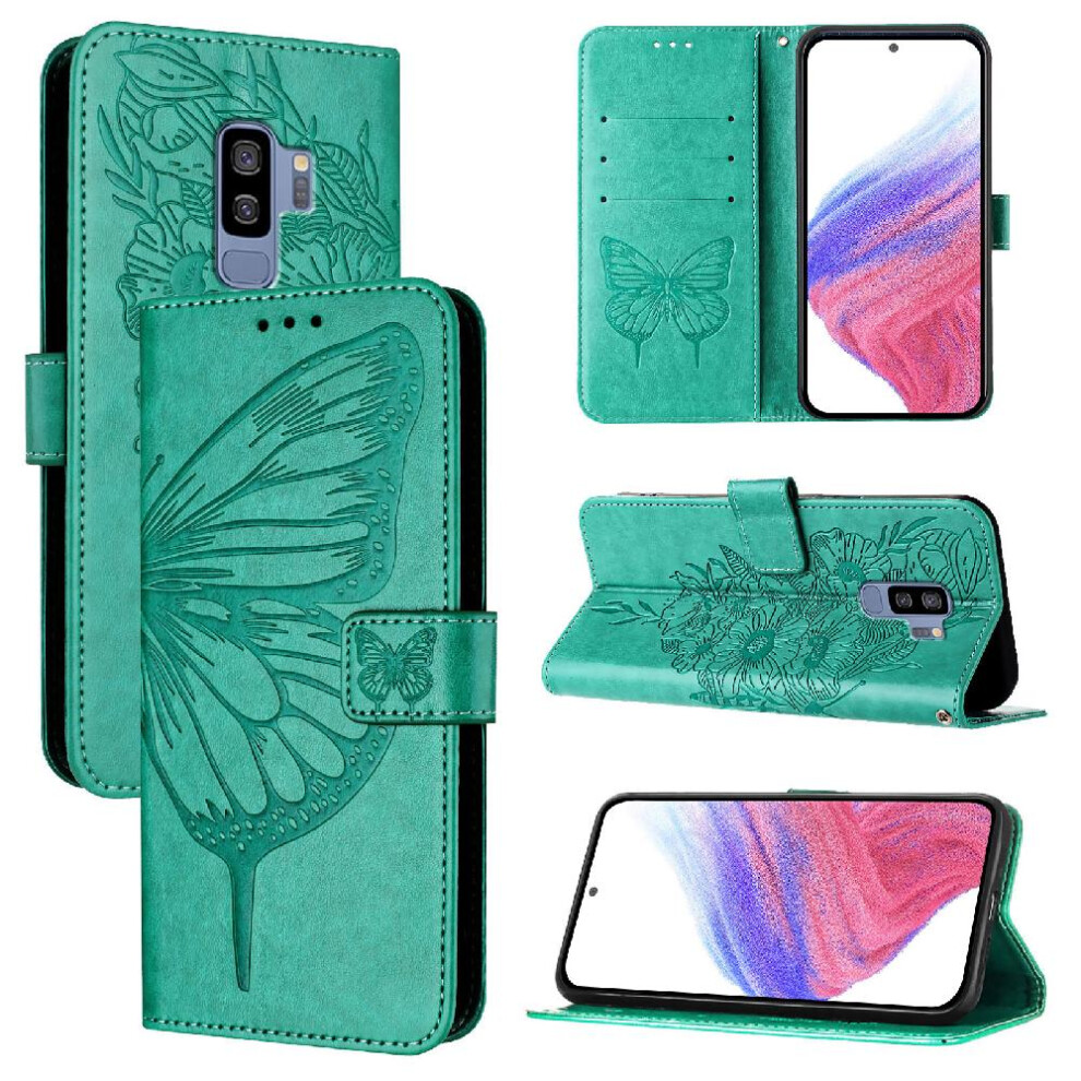 (Green) Case For Samsung Galaxy S10 Magnetic Embossing Butterfly Premium Leather Flip Cover Green 764563660087