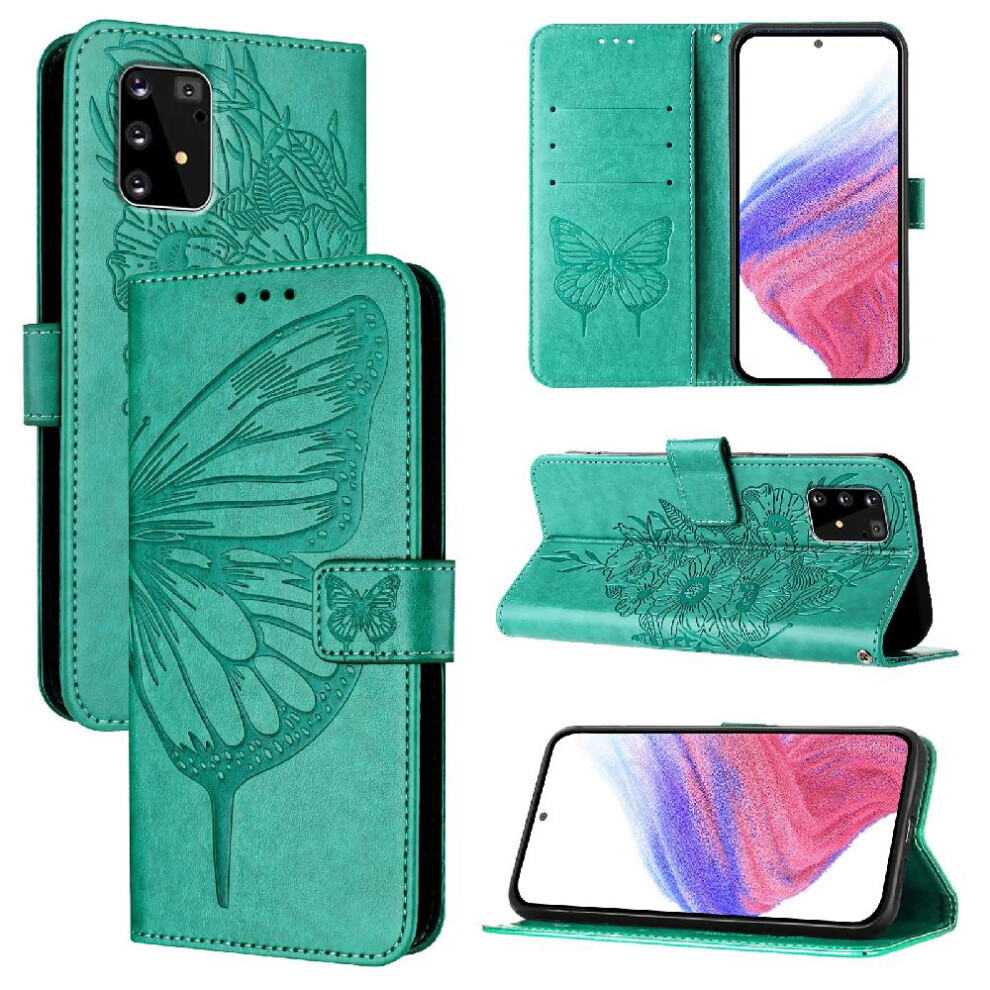 (Green) Case For Samsung Galaxy S10 Lite Embossing Butterfly Premium Leather Magnetic Flip Cover Green 764563660162