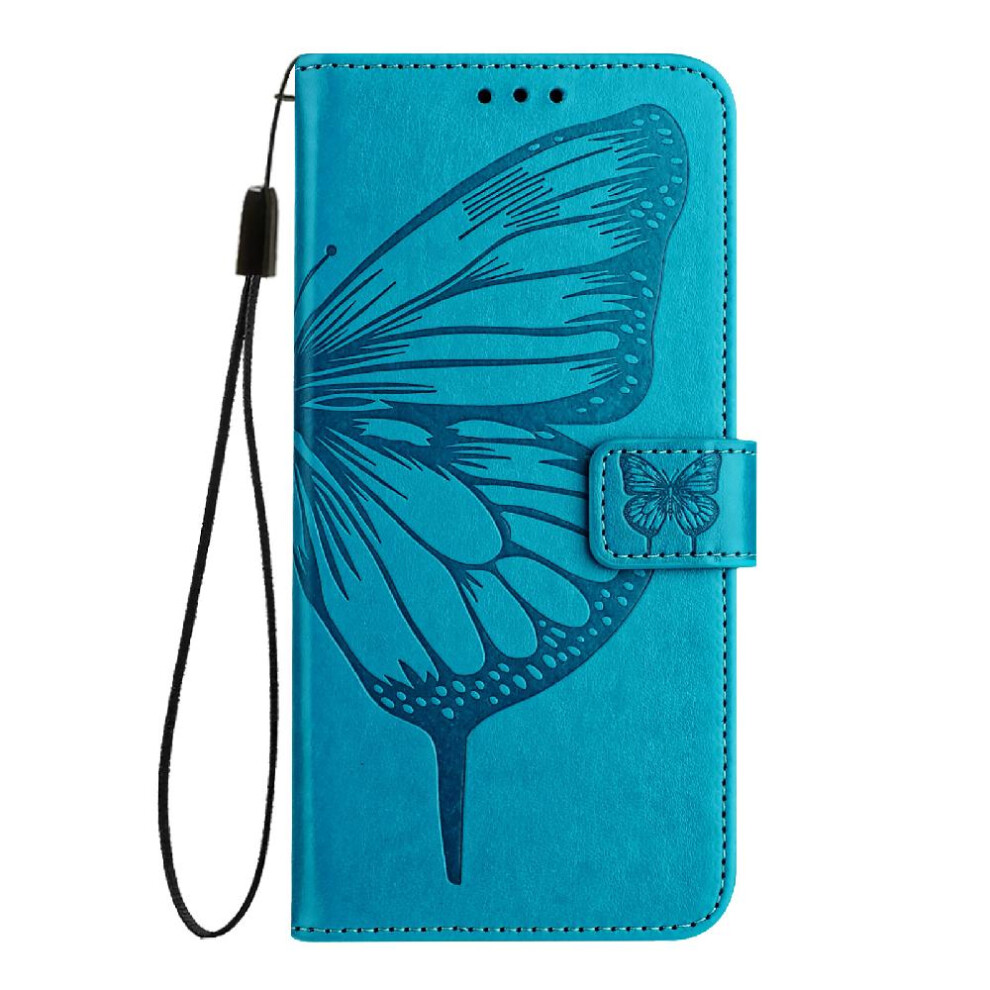 (Blue) Case For Samsung Galaxy S10 Lite Embossing Butterfly Premium Leather Magnetic Flip Cover Blue 764563660124