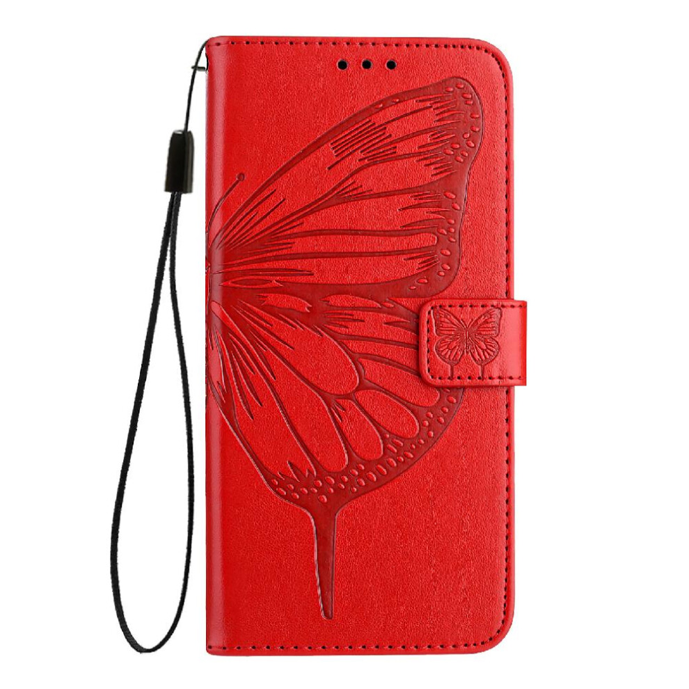 (Red) Case For Samsung Galaxy S10 Lite Embossing Butterfly Premium Leather Magnetic Flip Cover Red 764563660131