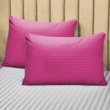 (Pink, Pillowcases Pair) Luxury Duvet Set Stripe Duvet Quilt Cover Bedding Set with Pillowcases