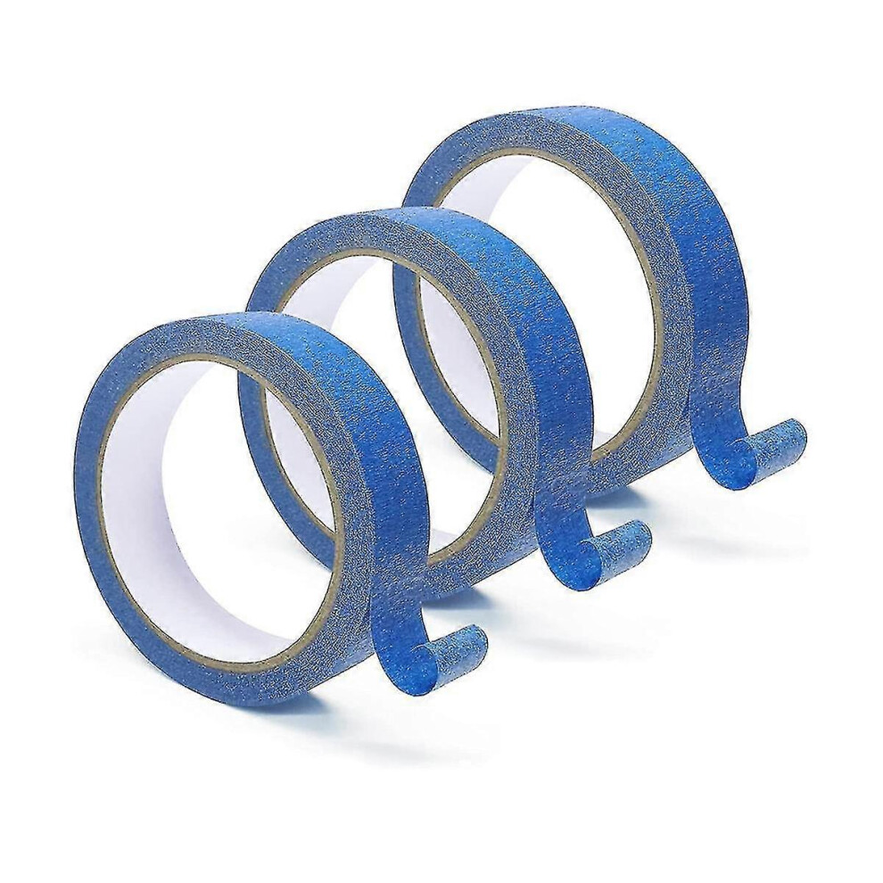 (As Show, One Size) 3Rolls Blue Painters Tape,Multi-Surface Medium Adhesive Paint Tape, Safe Wall Painting, Edge Finish 8191722662996
