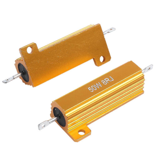 (As show, One size) 2 Pcs Electronic Aluminium Shell Resistors 5% 8 Ohm 50w 1