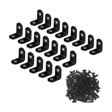 (As show, One size) Stainless Steel Corner Code Black Table And Chair Leg Fixed Joint Compartment Tray Corner Joint Har