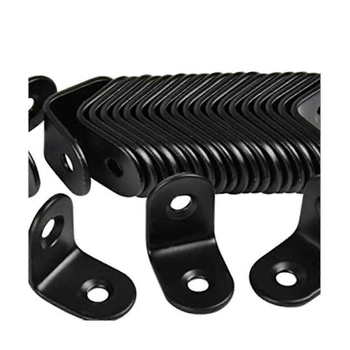 (As show, One size) Stainless Steel Corner Code Black Table And Chair Leg Fixed Joint Compartment Tray Corner Joint Har 2