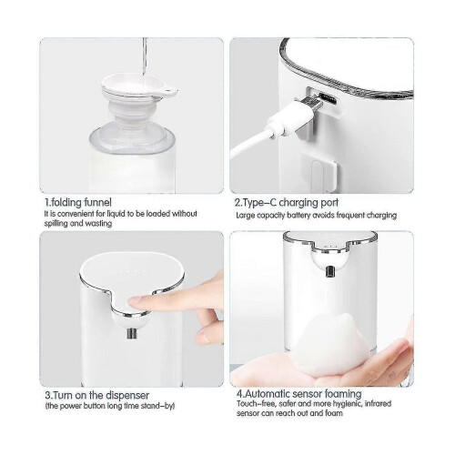 (As show, One size) Hanging Automatic Soap Dispenser, 400ml Refillable Automatic Soap Dispenser, For Kitchen And Bathro 2
